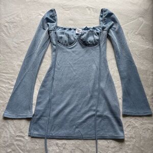 Princess Polly Shimmering Light Blue “Dyer Mini Dress” Going Out/Cocktail Party